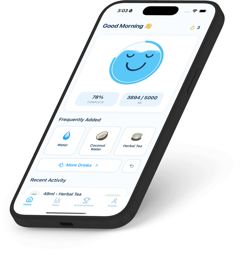 HydrateFrens mobile app interface