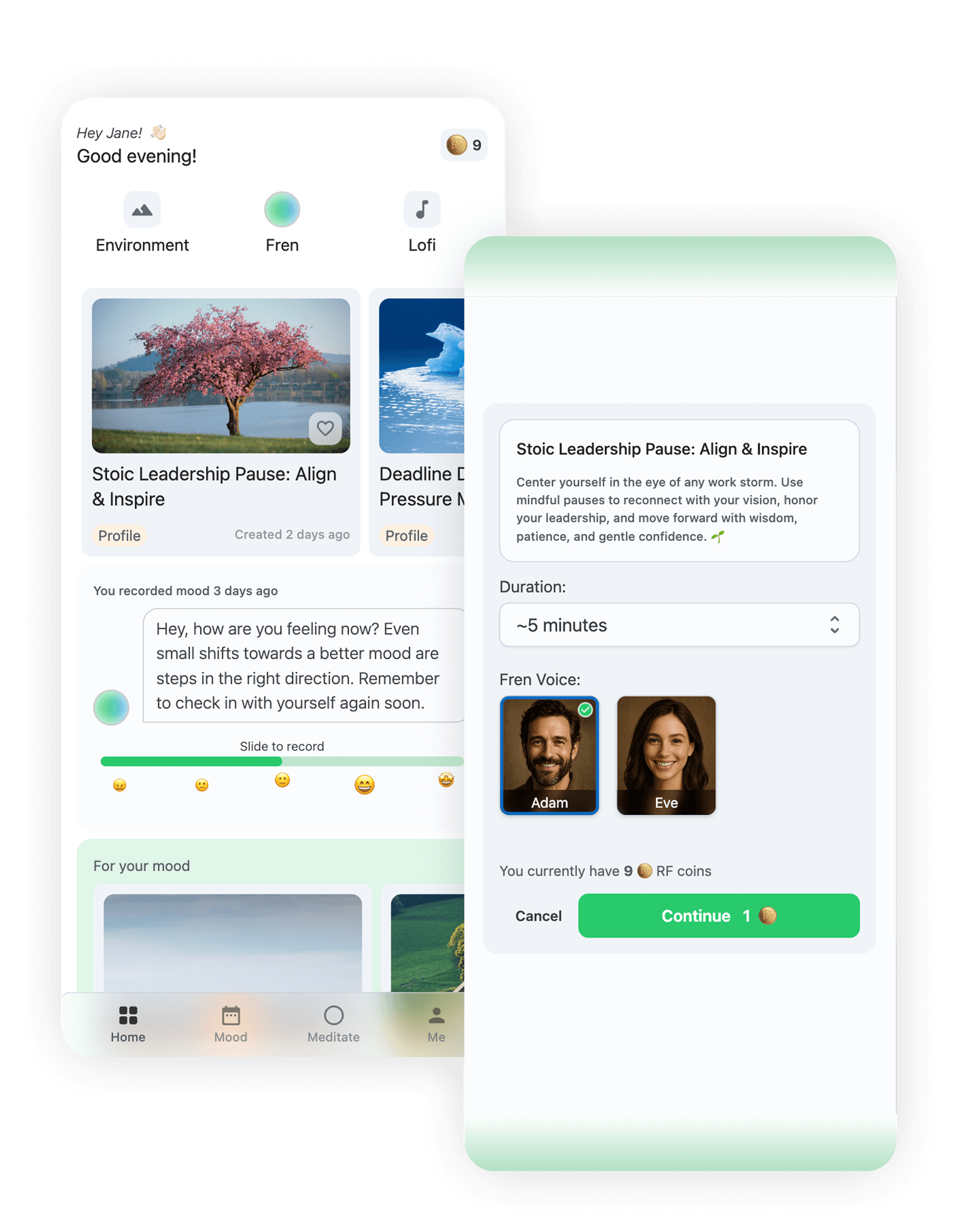 RelaxFrens AI-Guided Meditation App - Personalized Mindfulness Experience