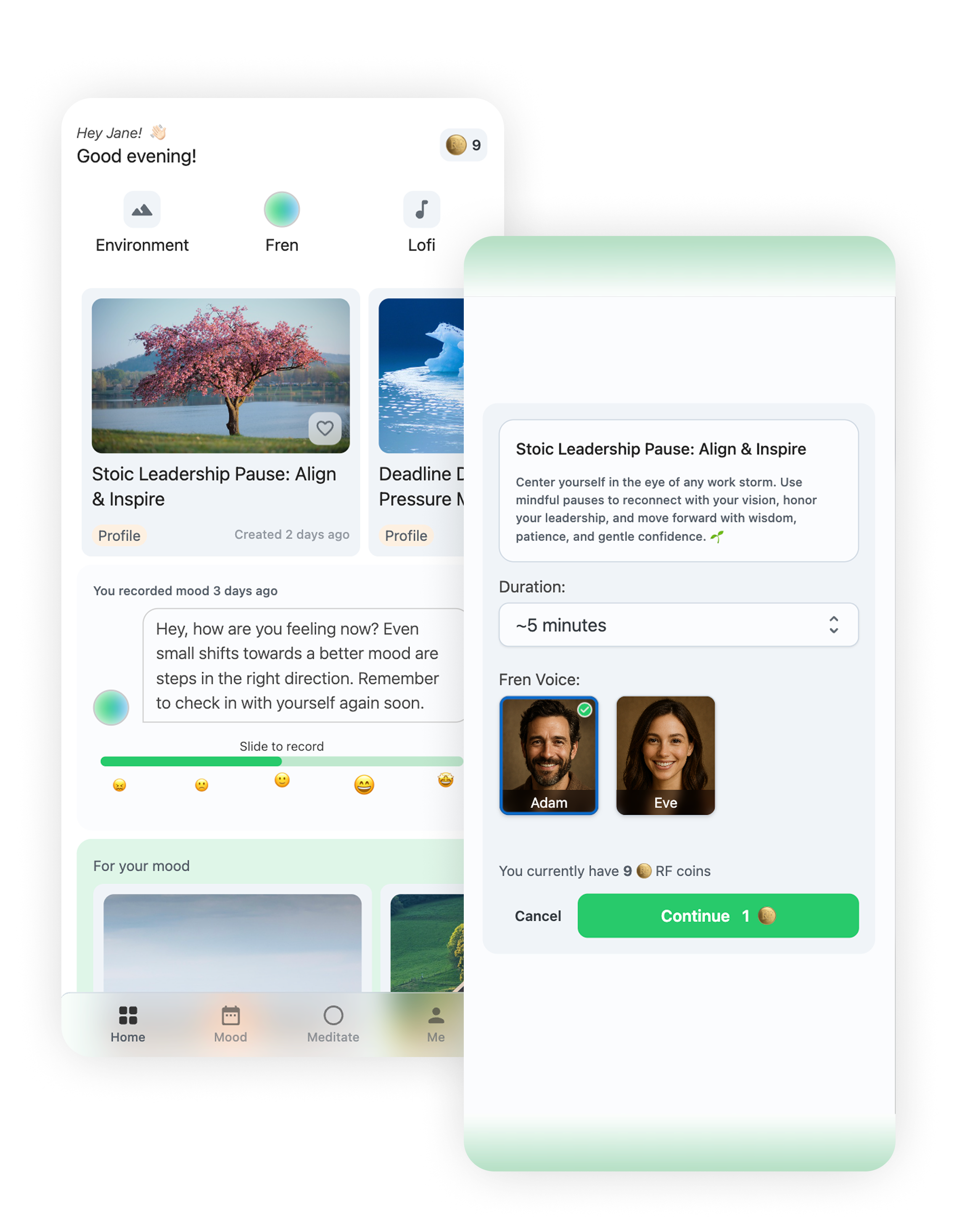 relaxfrens meditation app screenshot